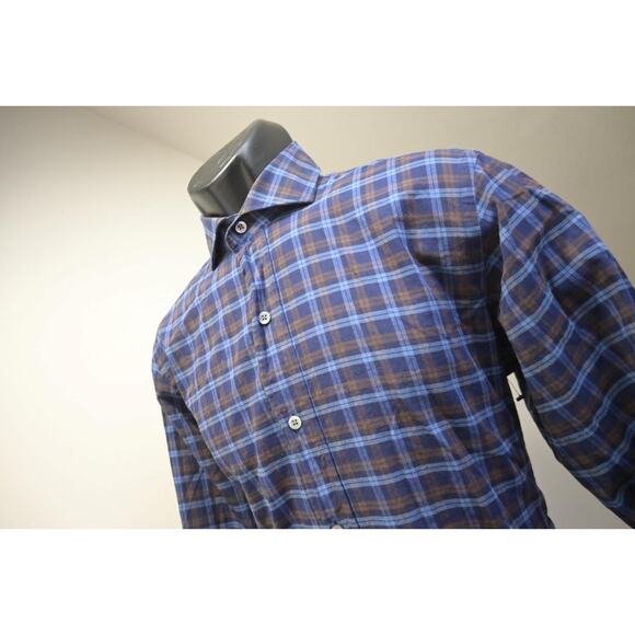 LEDBURY Dress Shirt Classic Fit Button Up Plaid Long Sleeve Mens Size Medium - Picture 1 of 7
